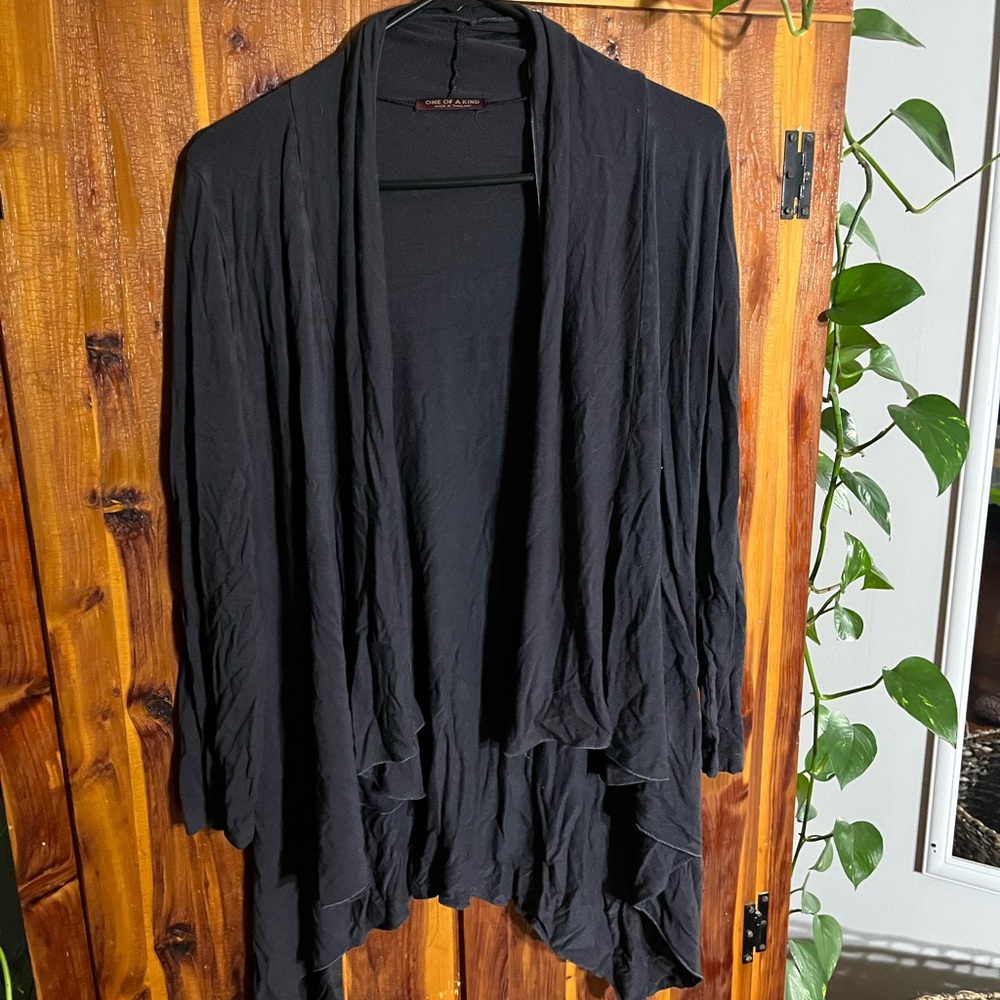 Flowy charcoal Draped Cardigan